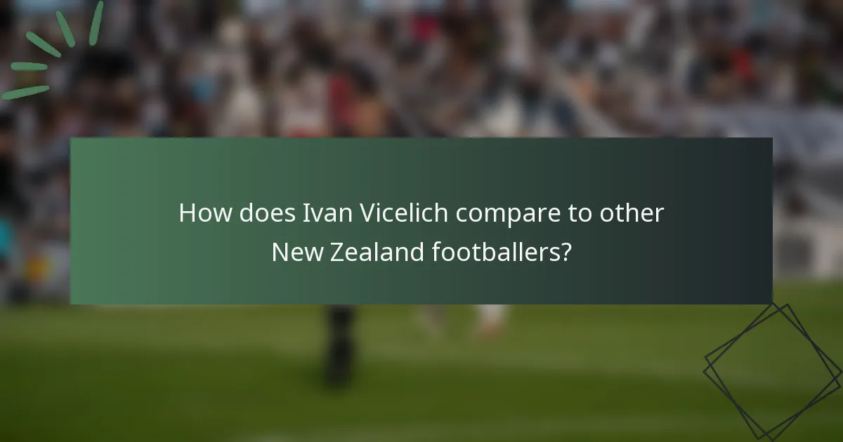 How does Ivan Vicelich compare to other New Zealand footballers?