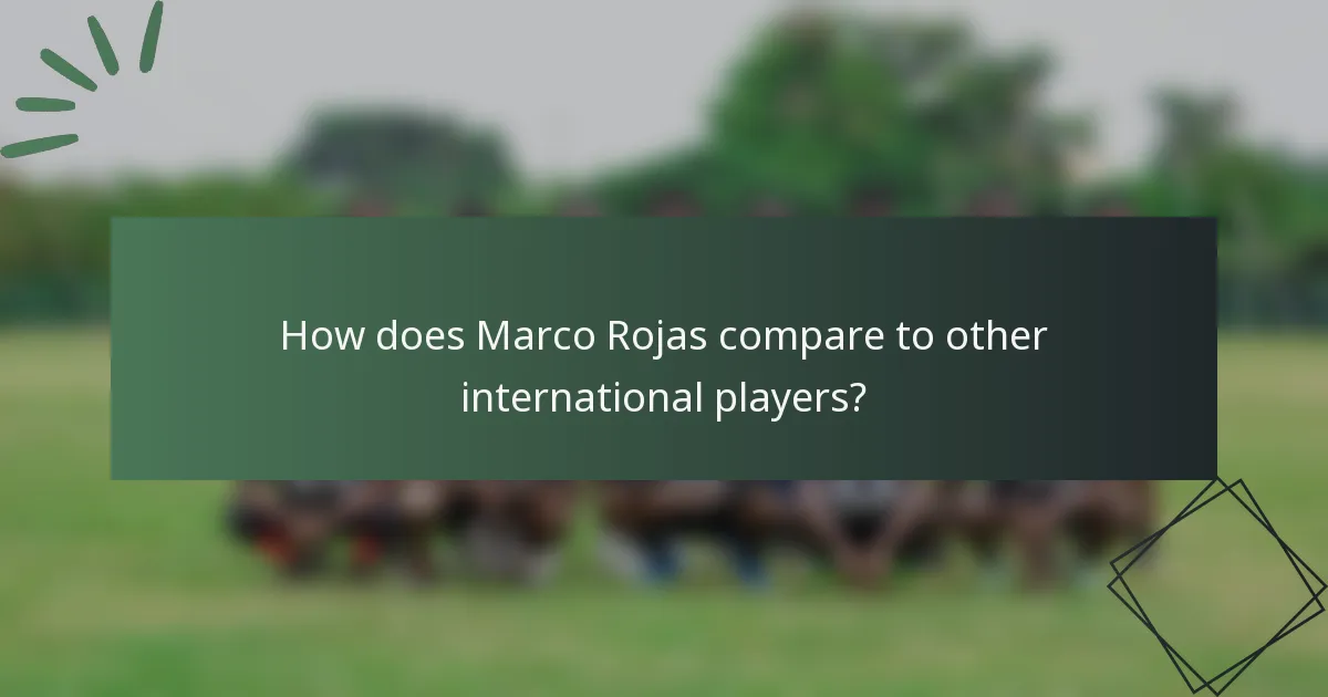 How does Marco Rojas compare to other international players?