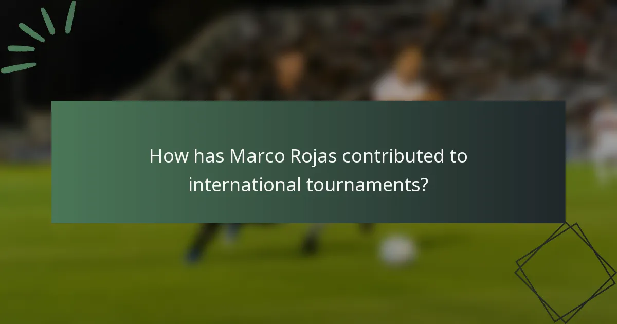 How has Marco Rojas contributed to international tournaments?