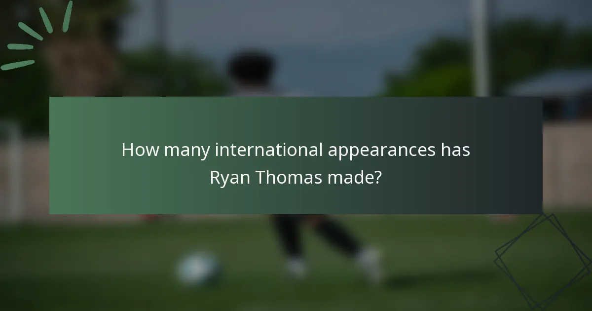 How many international appearances has Ryan Thomas made?