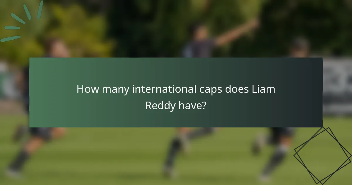 How many international caps does Liam Reddy have?
