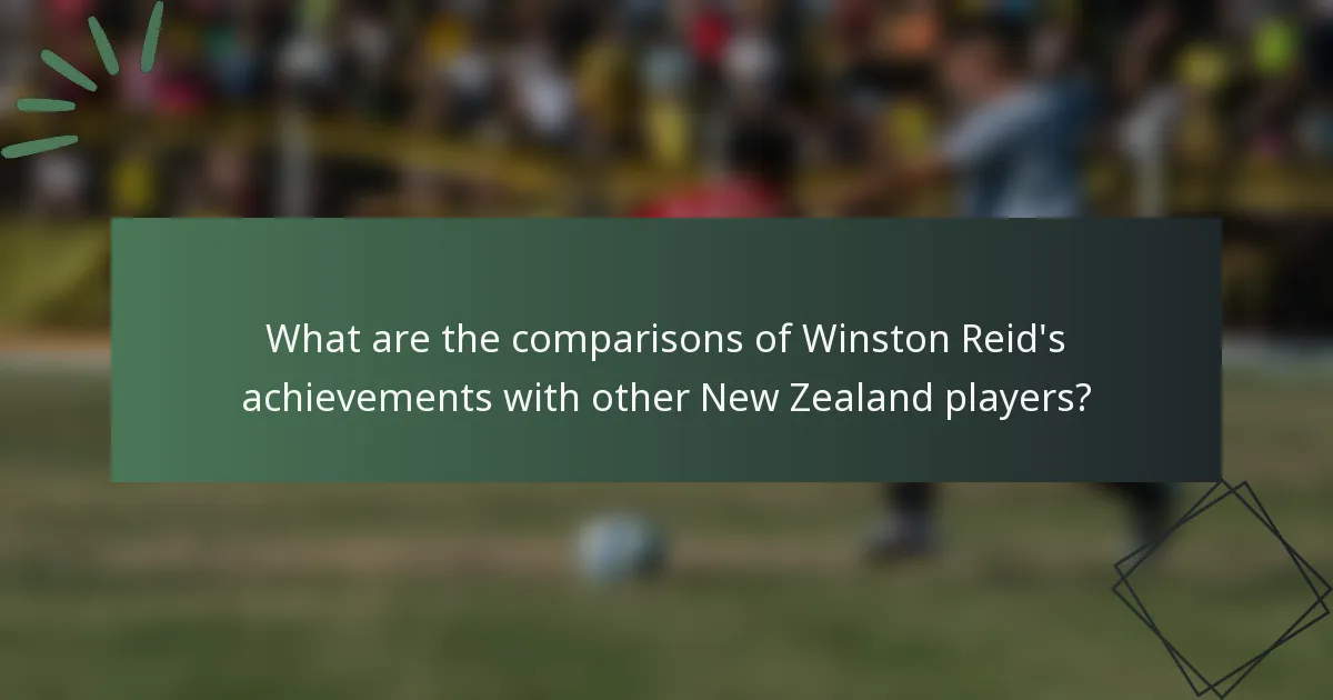 What are the comparisons of Winston Reid's achievements with other New Zealand players?