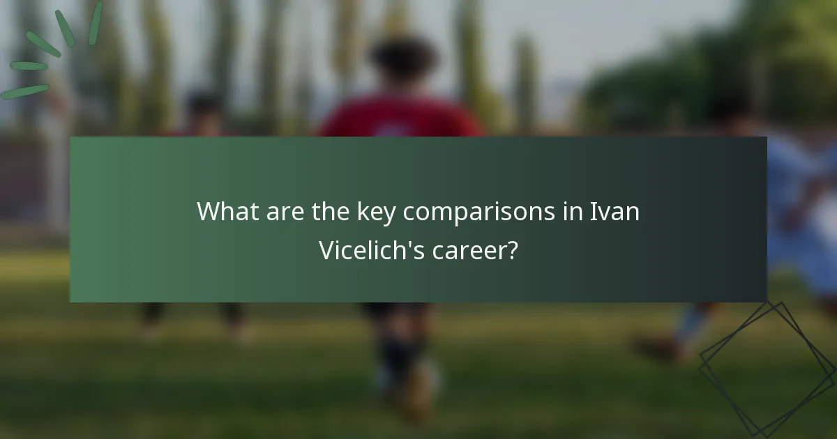What are the key comparisons in Ivan Vicelich's career?