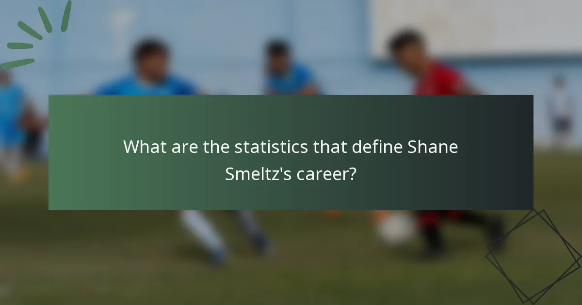 What are the statistics that define Shane Smeltz's career?