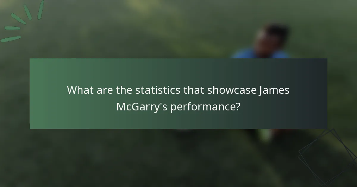What are the statistics that showcase James McGarry's performance?