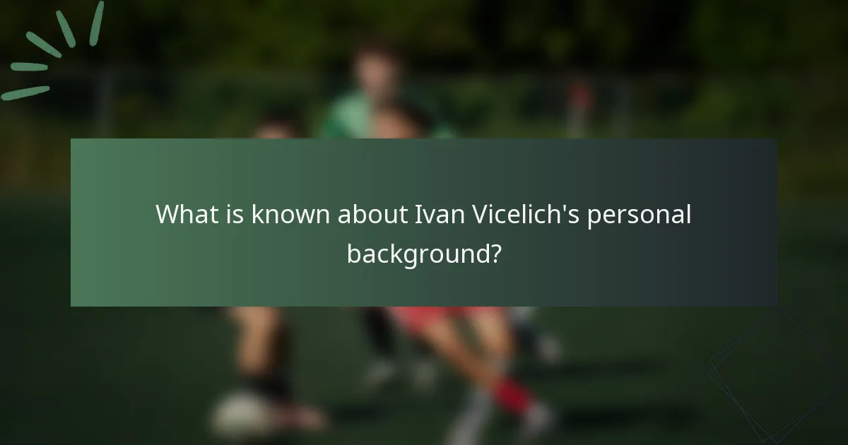 What is known about Ivan Vicelich's personal background?