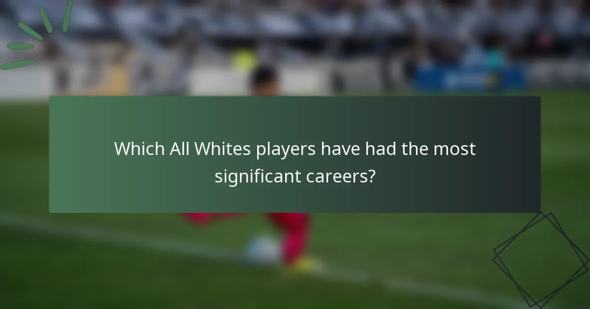 Which All Whites players have had the most significant careers?
