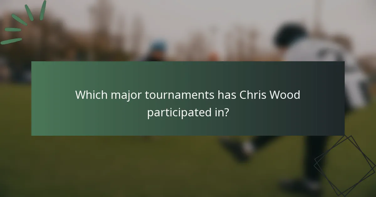 Which major tournaments has Chris Wood participated in?